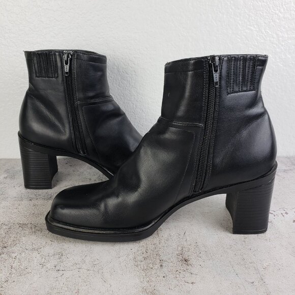 Vintage Mootsies Tootsies Booties Vegan Leather Chunky Y2K Square Toe size 8.5M - Picture 8 of 15